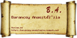 Barancsy Anasztázia névjegykártya